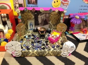 Spanish I students celebrated Day of the Dead by making ofrendas. Photo by Aili Eggleston